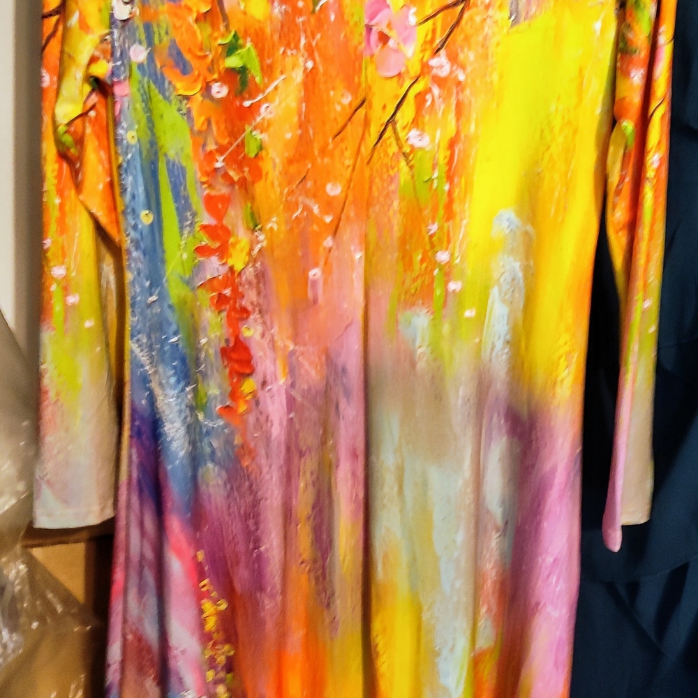 Vibrant Multicolor Long Sleeve Dress